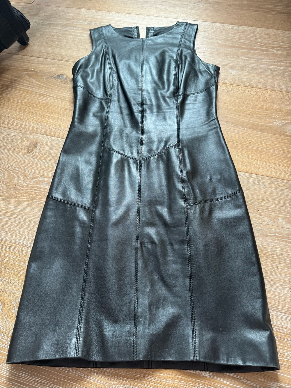 Classic Black Leather Dress